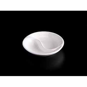 FINE CHINA DIVIDED SOY DISH 3.5" | 9 CM - WHITE - DON BELLINI # DB306DD90