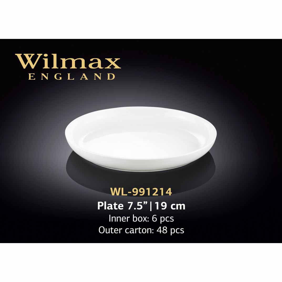 7.5" | 19CM PLATE - WHITE - WILMAX # WL-991214