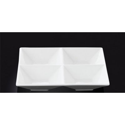 20 CM DIVIDED SQUARE DISH - WHITE - WILMAX # WL-992018