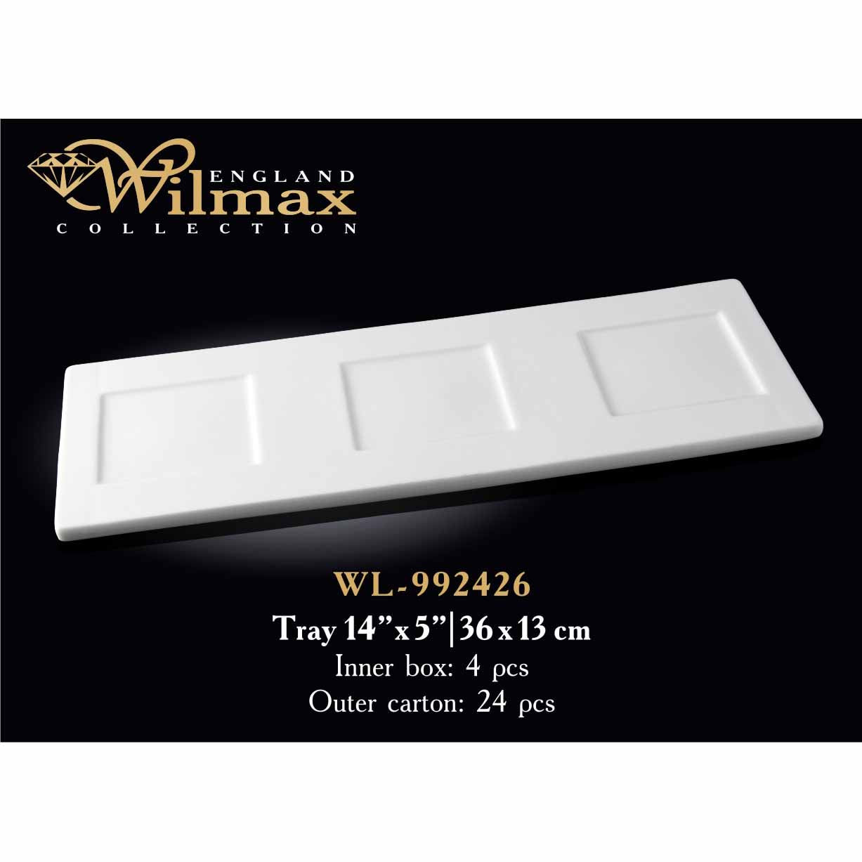 36 CM X 13CM TRAY - WHITE - WILMAX # WL-992426