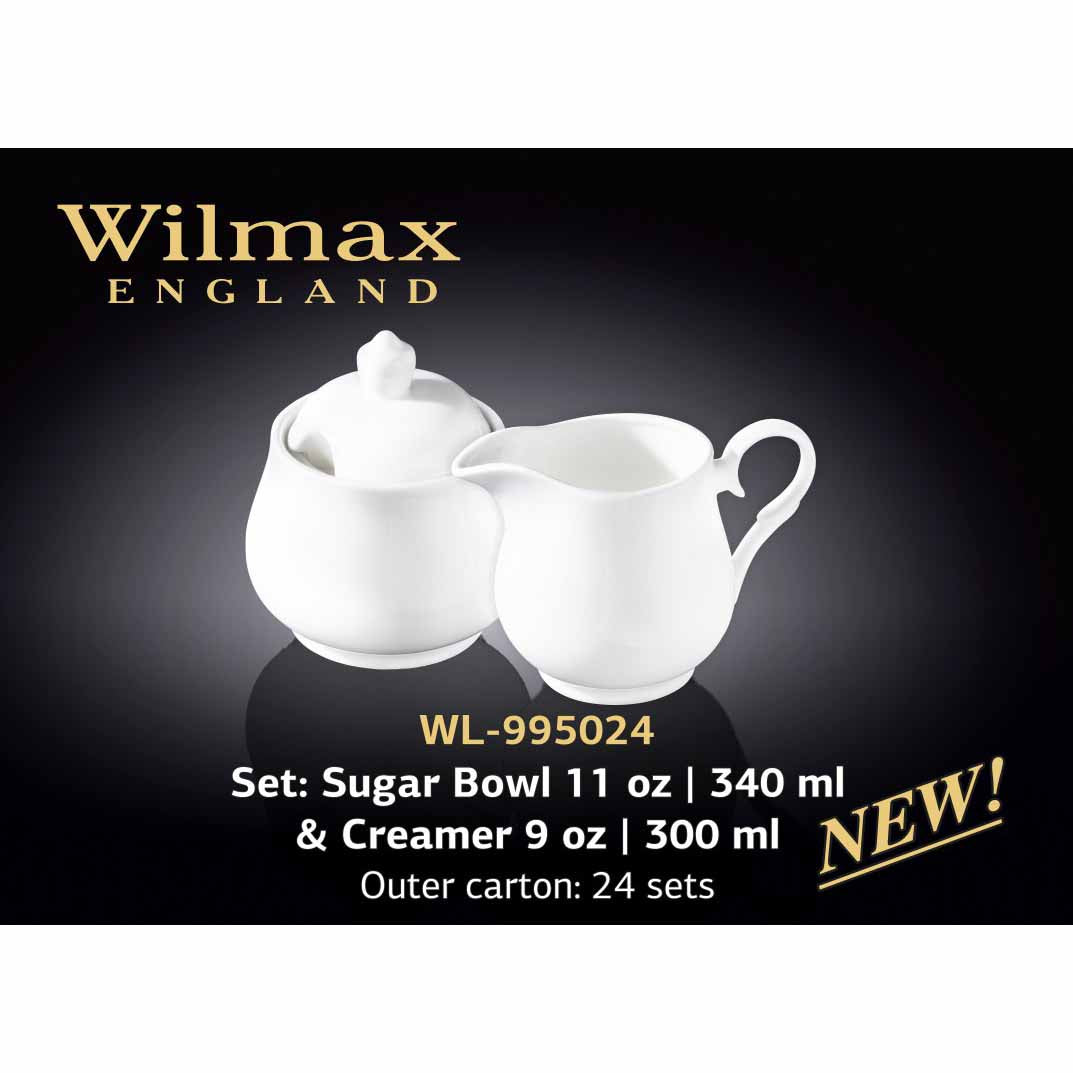 SUGAR BOWL & CREAMER SET - WHITE - WILMAX # WL-995024