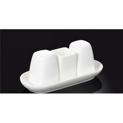 SALT / PEPPER SHAKER SET - WHITE - WILMAX # WL-996005