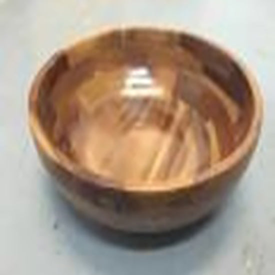 WOODEN ROUND BOWL - BROWN - WOODWARE # YG20