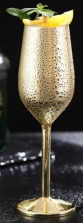 STAINLESS STEEL WINE GLASS GOLD - BARWARE #ZHD1-50