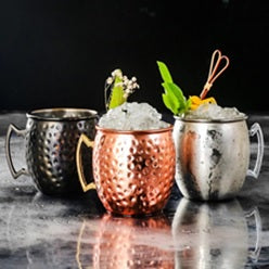 COPPER-PLATED HAMMERED MOSCOW MULE MUG 530ml - BARWARE #ZHC1-16