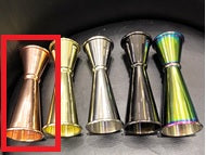 COPPER-PLATED JIGGER (30/45ml) 1&2OZ  - BARWARE #ZHD1-3