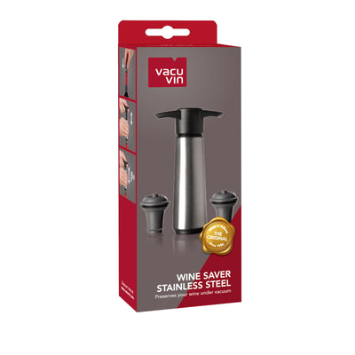 WINE SAVER STAINLESS STEEL (1 PUMP+2 STOPPERS) - VACU VIN #0649260