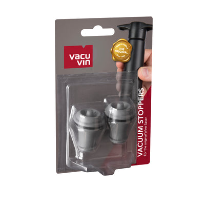 VACUUM WINE STOPPER SET OF 2 - GREY - VACU VIN # 0884061