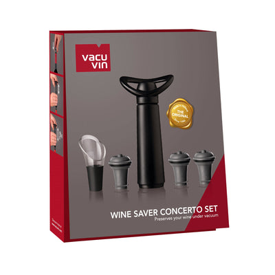 WINE SAVER CONCERTO GIFT SET (1 PUMP+3 STOPPERS+1 SERVER) - VACU VIN #0987660