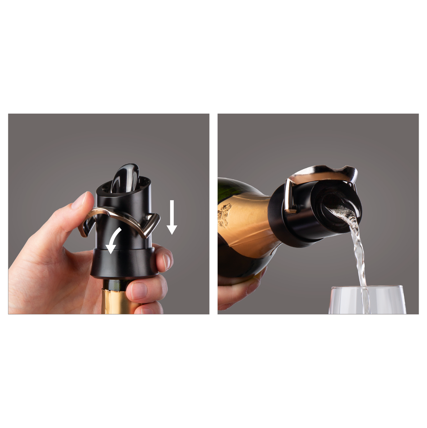 Black Champagne Saver & Pourer - VACU VIN #1880460