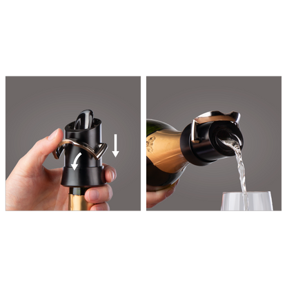 Black Champagne Saver & Pourer - VACU VIN #1880460