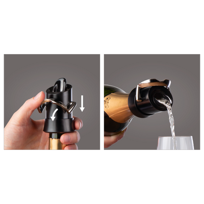 Black Champagne Saver & Pourer - VACU VIN #1880460