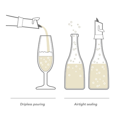 Black Champagne Saver & Pourer - VACU VIN #1880460