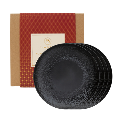 Linea Plate Set [SET OF 4] - Noir - DON BELLINI #DBLN110120-S
