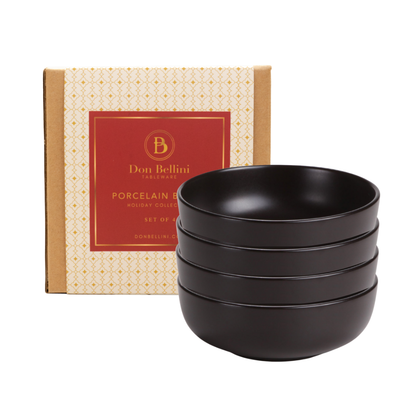 De Terra Small Bowl Set [SET OF 4]- Black - DON BELLINI #DB2129013-S
