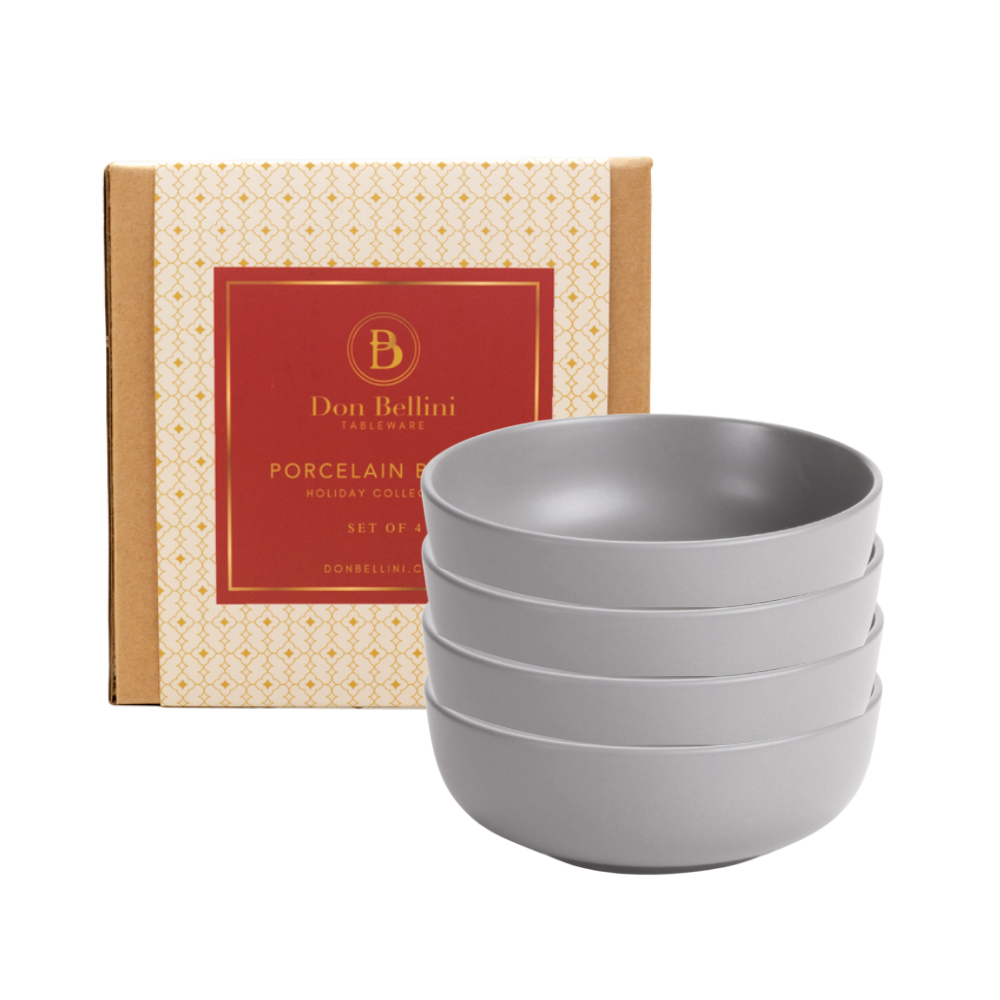 De Terra Small Bowl Set [SET OF 4]- Grey - DON BELLINI #DB2429013-S