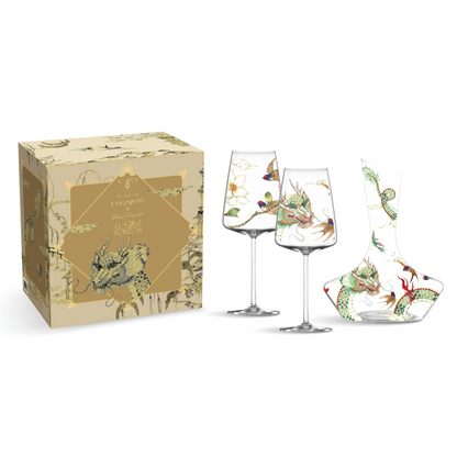 Golden Horizon Muse Red Wine & Decanter Emerald Dragon Set - LUCARIS # 3GSC00003G0025