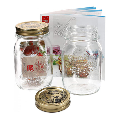 QUATTRO STORAGE JAR WITH GOLD LID - BORMIOLI ROCCO # 3.49750