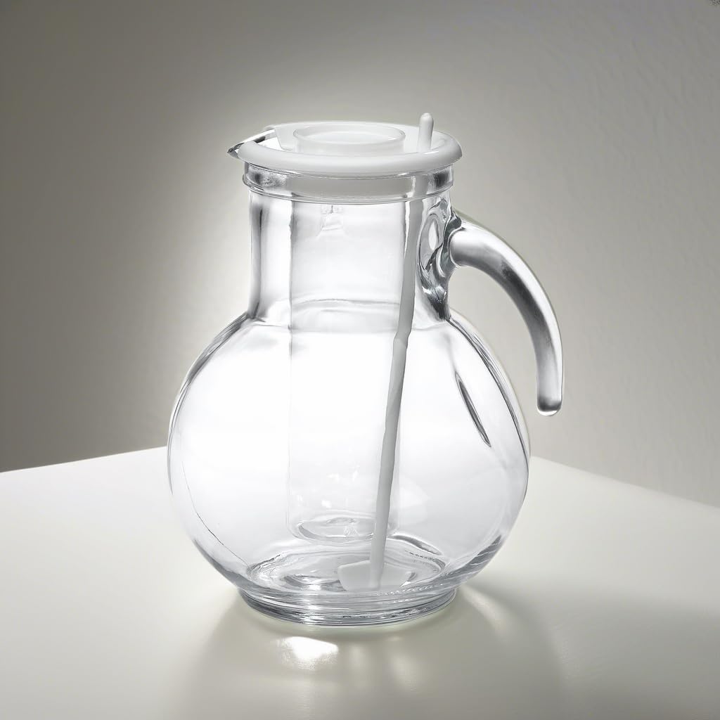 KUFRA JUG WITH SOLID WHITE LID - BORMIOLI ROCCO # 1.35729