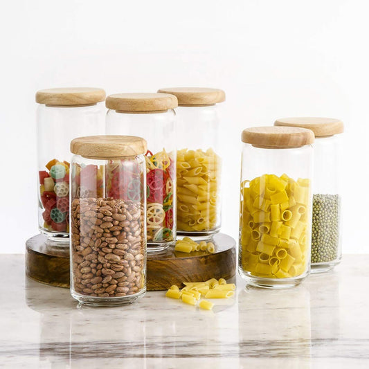POP JAR W/WOODEN LID 750ML - OCEAN # 5B2526G0001
