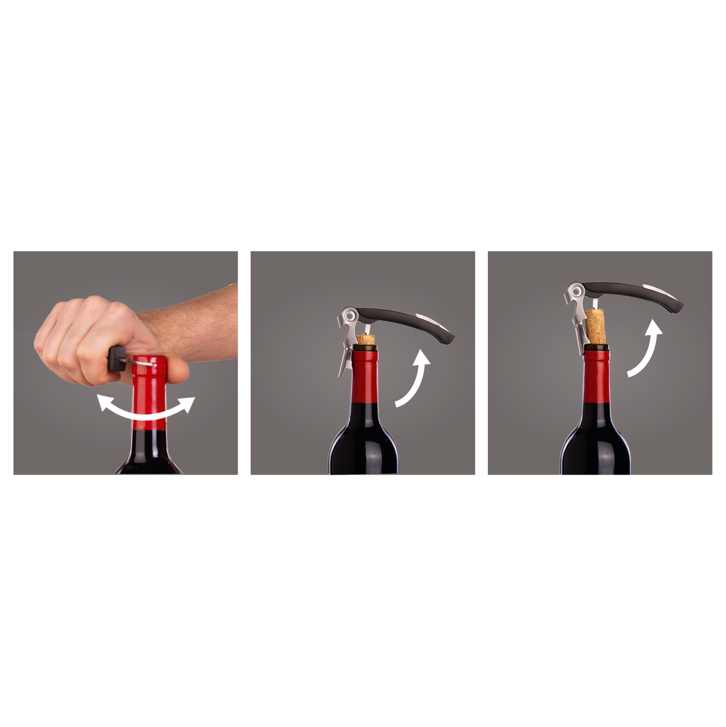 DOUBLE HINGED CORKSCREW - BLACK - VACU VIN # 6851460