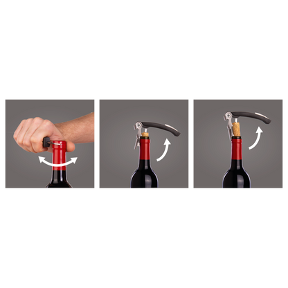 DOUBLE HINGED CORKSCREW - BLACK - VACU VIN # 6851460