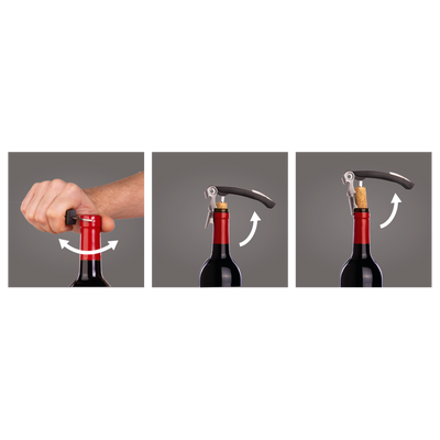 Waiter's Foil Cutter and Bottle Opener-Black Corkscrew
