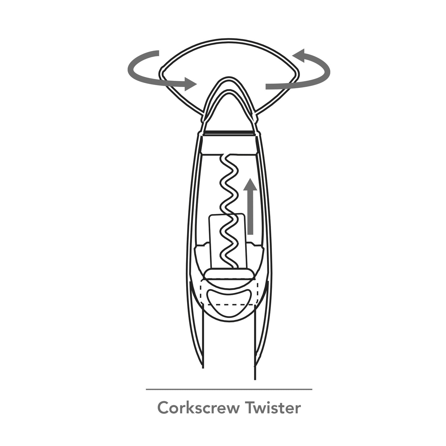 Twister Corkscrew with Bottle Grip - Black - VACU VIN #6881460
