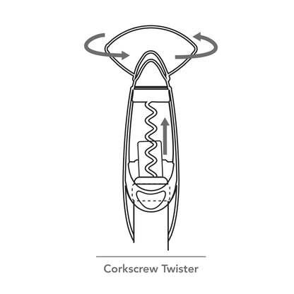 Twister Corkscrew with Bottle Grip - Black - VACU VIN #6881460
