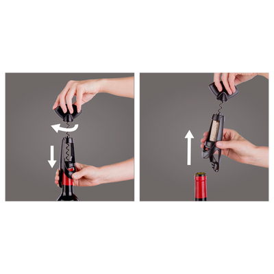 Twister Corkscrew with Bottle Grip - Black