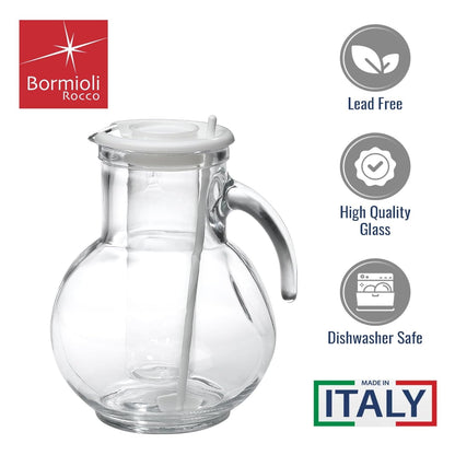 KUFRA JUG WITH SOLID WHITE LID - BORMIOLI ROCCO # 1.35729