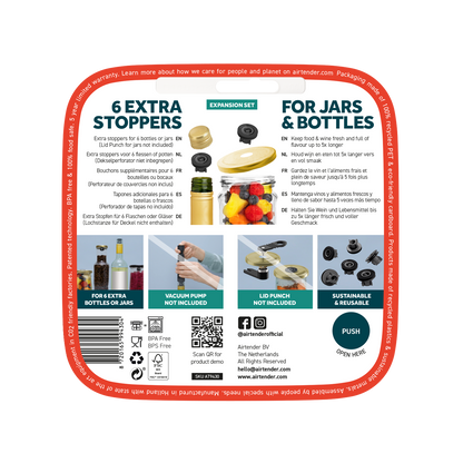 EXTRA STOPPERS 6-PC BLISTER PACK - AIRTENDER #AT9430