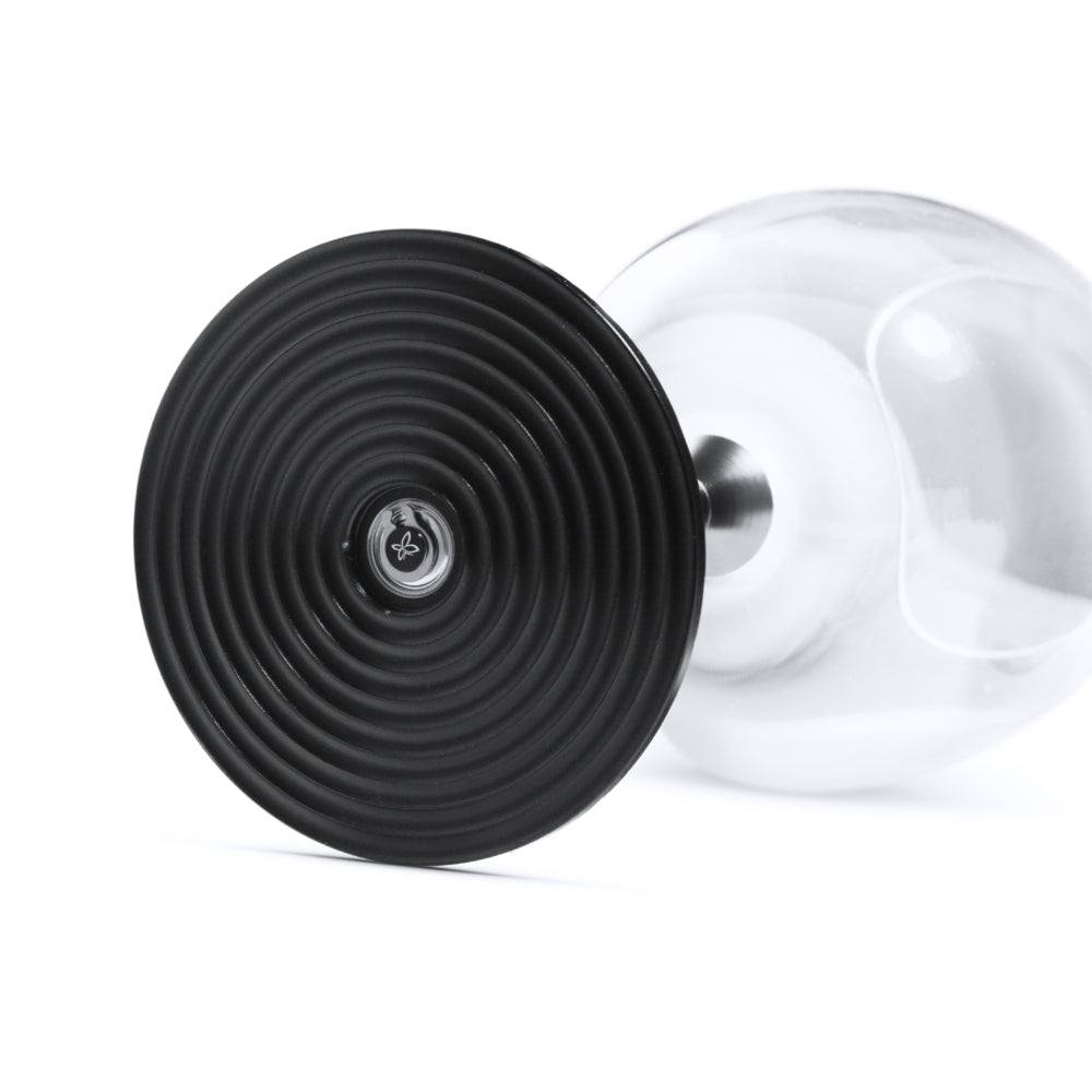 CRYSTAL SPINNING GLASS BORDEAUX (BLACK) - CRYSTOCRAFT #CRY-SPINGLASS-BK