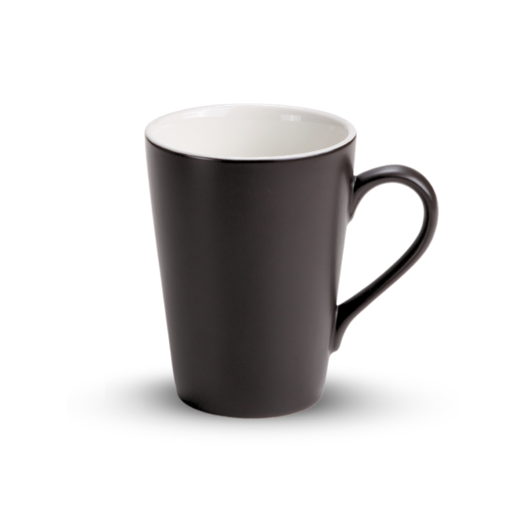 DE TERRA V SHAPE MUG 270ML l 8 x 10.5CM - MATT BLACK - DON BELLINI # DB2139227