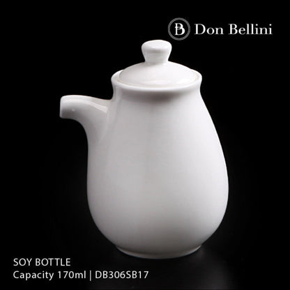 精美瓷器醬油瓶 6 盎司 | 170 毫升 - 白色 - DON BELLINI DB306SB17