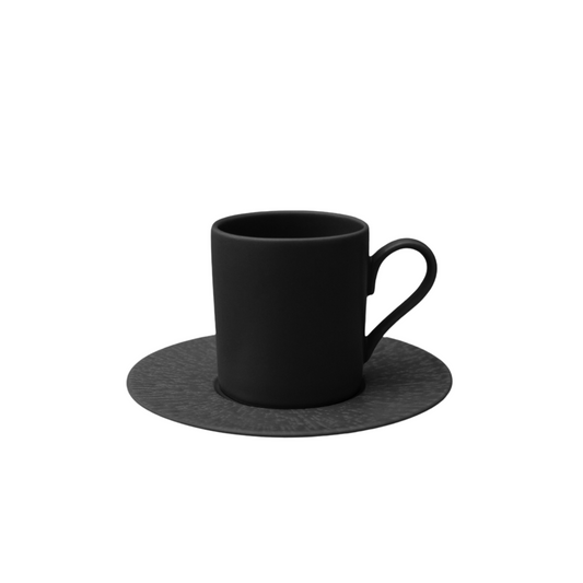 LINEA COFFEE CUP & SAUCER 110ML NOIR - DON BELLINI  #DBLN139609+DBLN134312