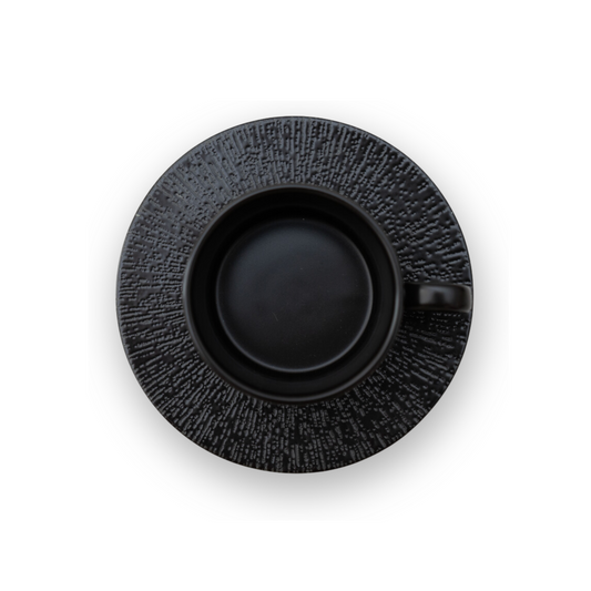 LINEA COFFEE CUP & SAUCER 200ML NOIR - DON BELLINI  #DBLN139630+DBLN134316