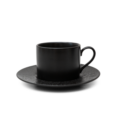 LINEA COFFEE CUP & SAUCER 200ML NOIR - DON BELLINI  #DBLN139630+DBLN134316