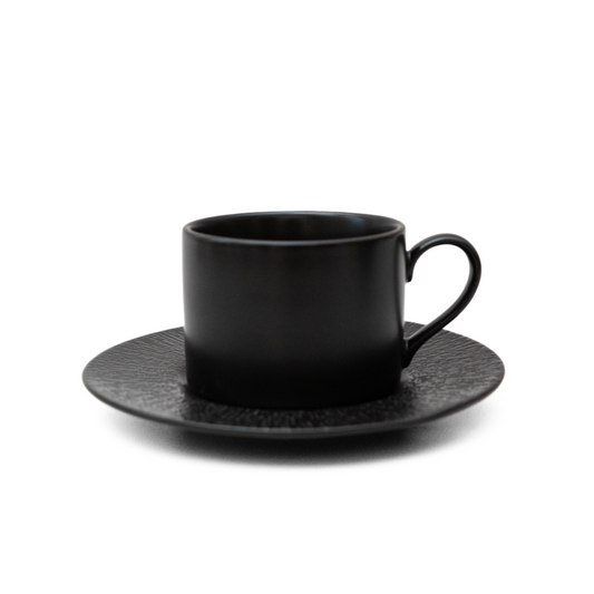 LINEA COFFEE CUP & SAUCER 200ML NOIR - DON BELLINI  #DBLN139630+DBLN134316