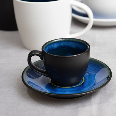 MIRAGE SAUCER FOR 90 ML COFFEE CUP | 12 CM - BLACK