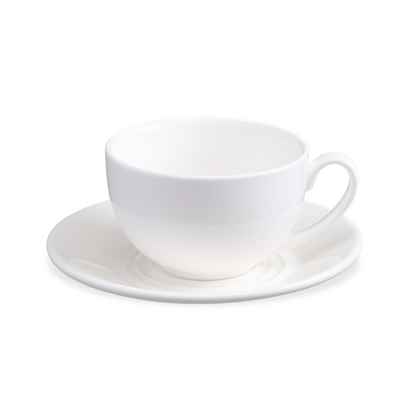 FINE CHINA  8 OZ | 250 ML TEA CUP & SAUCER - WHITE - DON BELLINI # DB3030025