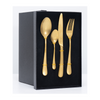 Matte Gold 4-Piece Silverware Set, 304 Stainless Steel Stone Washed
