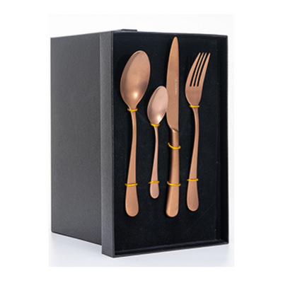 Matte Rose Gold 4 Piece Silverware Set 304 Stainless Steel Stone Wash Kung Kai Hong Co. Ltd. KKH