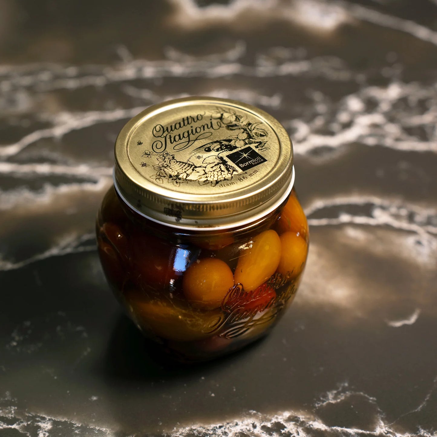 QUATTRO STORAGE JAR WITH GOLD LID - BORMIOLI ROCCO # 3.65630