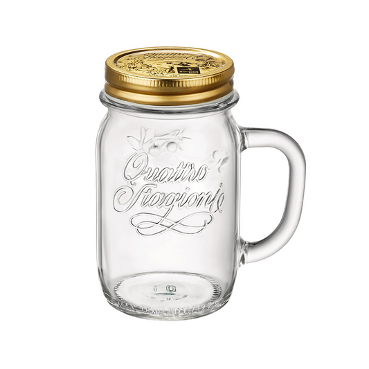 QUATTRO STORAGE JAR WITH GOLD LID - BORMIOLI ROCCO # 3.57768
