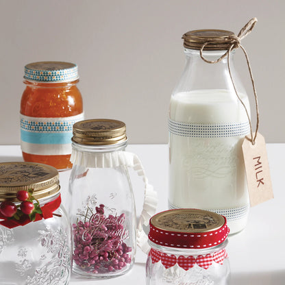 QUATTRO STORAGE JAR WITH GOLD LID - BORMIOLI ROCCO # 3.65600