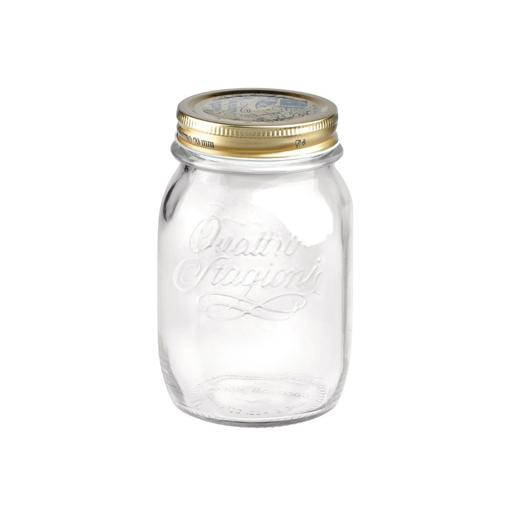 QUATTRO STORAGE JAR WITH GOLD LID - BORMIOLI ROCCO # 3.49750