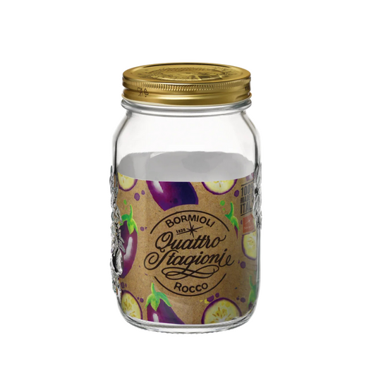 QUATTRO STORAGE JAR WITH GOLD LID - BORMIOLI ROCCO # 3.65160