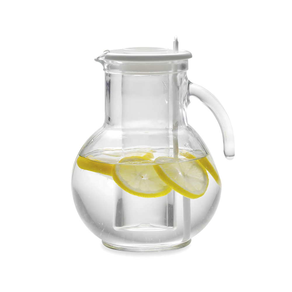 KUFRA JUG WITH SOLID WHITE LID - BORMIOLI ROCCO # 1.35729