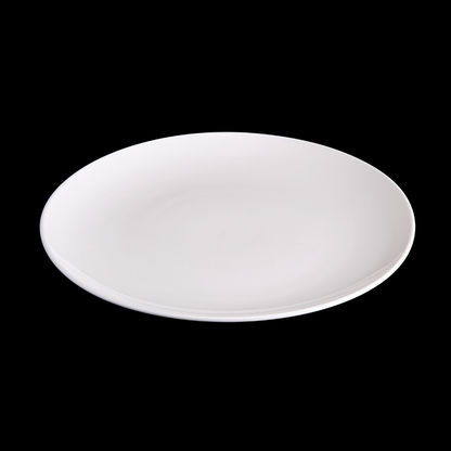 FINE CHINA ROLLED RIM ROUND PLATTER 12" | 30.5 CM - WHITE - DON BELLINI # DB3010031